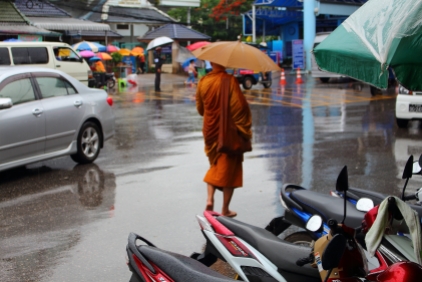 Rainy day for a monk